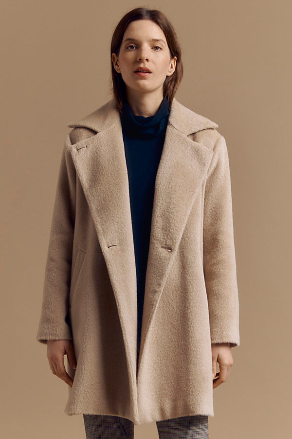 MELISSA MID LENGTH WOOL AND ALPACA COAT