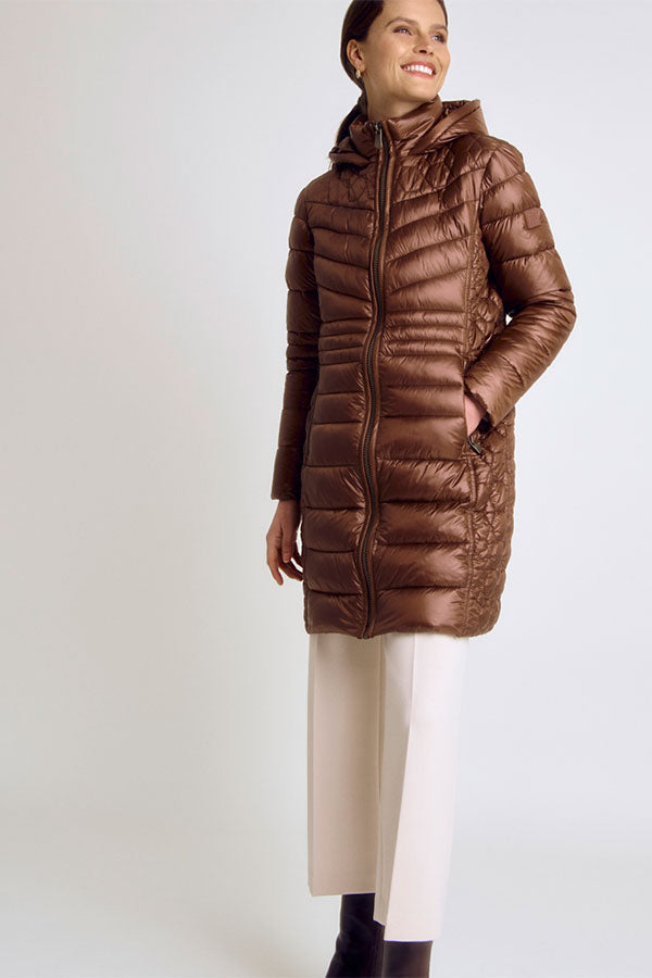 MIKAELA HOODED LONG DOWN JACKET