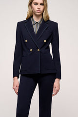 MINDI BLUE CONTRAST TRIM JACKET