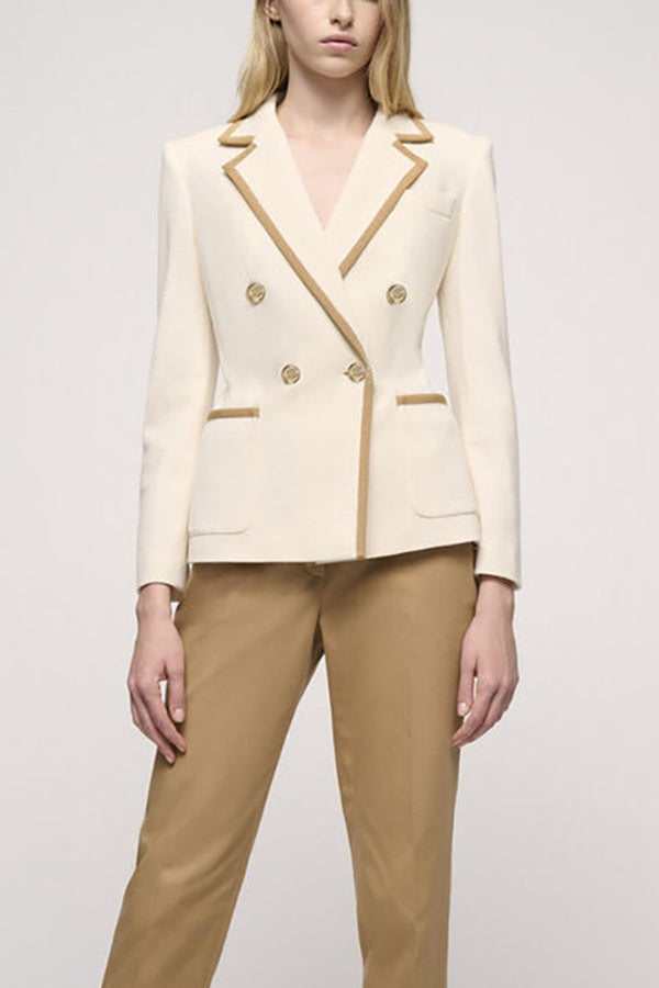 MINDI CREAM CONTRAST TRIM JACKET