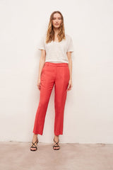 MICHELA LOOSE-FITTING 7/8 CREPE TROUSERS