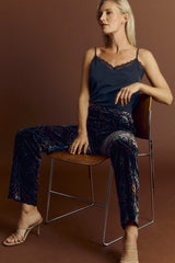 PAIMPOL PRINTED VELVET TROUSERS