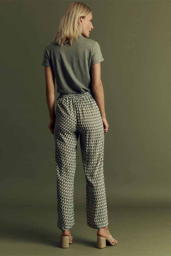 PANDORE GEOMETRIC PRINT FLUID VISCOSE TROUSERS