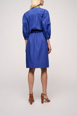 PIGNOLO BLUETTE GATHERED WAIST SHIRT DRESS