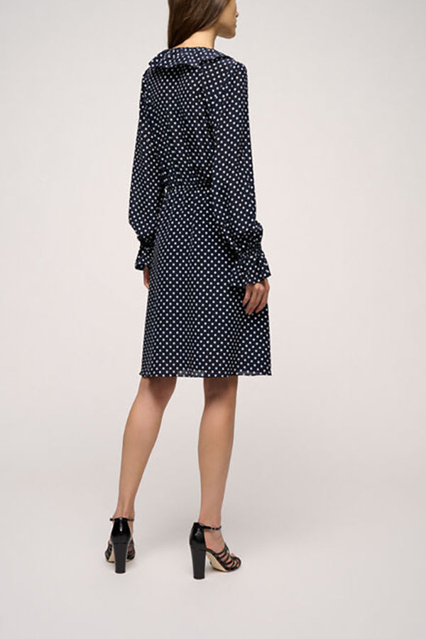 PLANARIA RUFFLED POLKA DOT DRESS