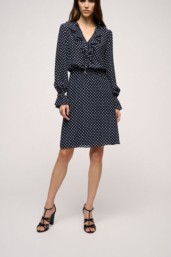 PLANARIA RUFFLED POLKA DOT DRESS