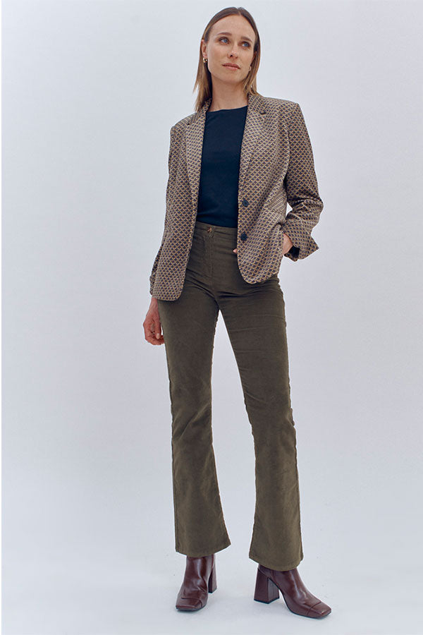 POUNON FLARED CORDUROY TROUSERS