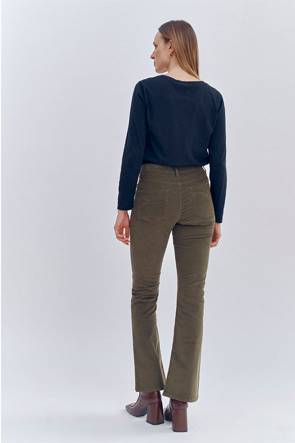 POUNON FLARED CORDUROY TROUSERS