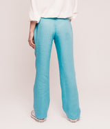 PRATO TURQUOISE LINEN TROUSERS