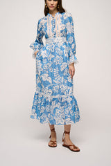 PRONUNCIA BLUE FLORAL PRINT DRESS