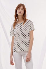 THEONIE POLKA DOT LINEN T-SHIRT