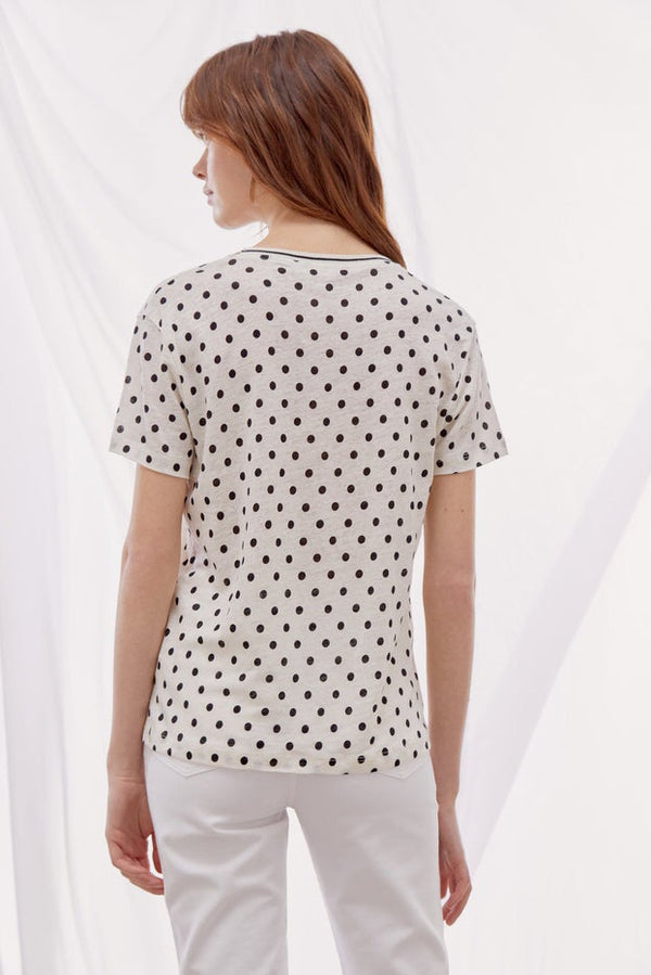 THEONIE POLKA DOT LINEN T-SHIRT