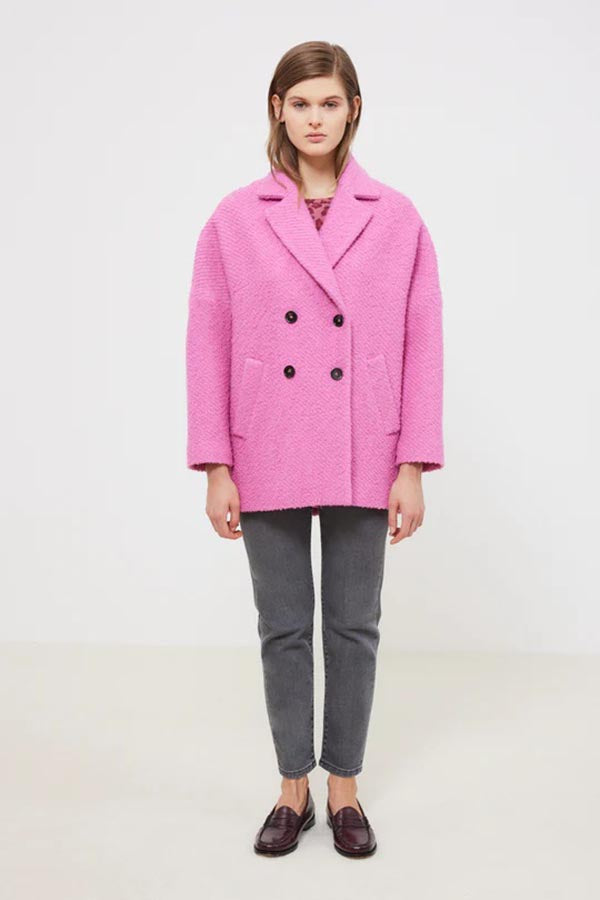 MAXWELL FUSHIA PEA COAT STYLE COAT