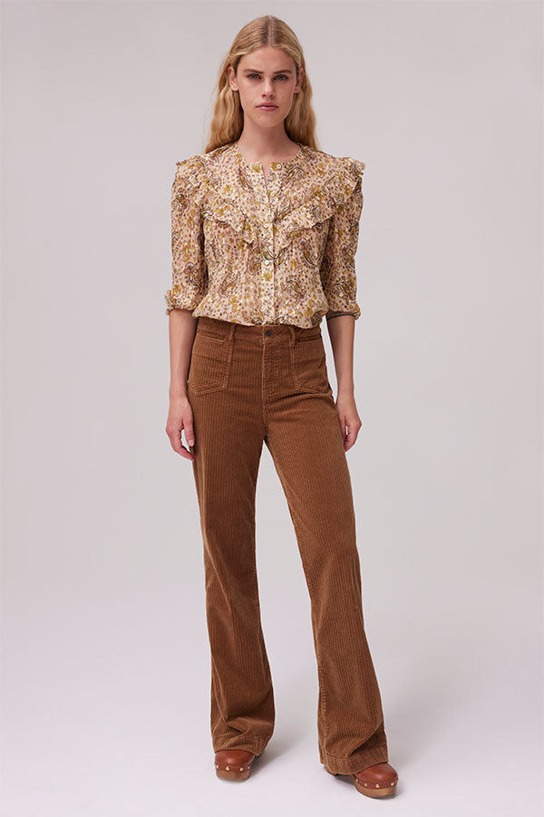 CALYPSO PAISLEY PRINT LUREX THREAD SHIRT