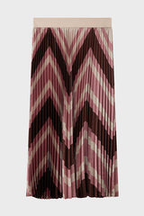 SAPHORA PINK VINTAGE HERRINGBONE PLEATED SKIRT