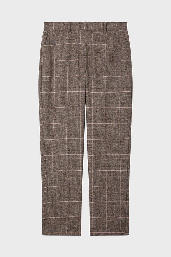 JUNE CHECKERED WOOL BLEND TROUSERS