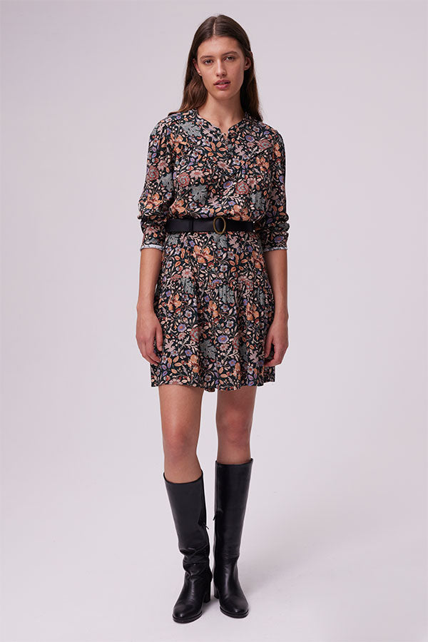 REBECCA ROMANTIC FLORAL PRINT FLUID DRESS