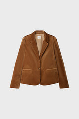 VANESSA CARAMEL SMOOTH VELVET SUIT JACKET