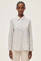 AICHA MINI RHINESTONE STUDS STRIPED POPLIN SHIRT