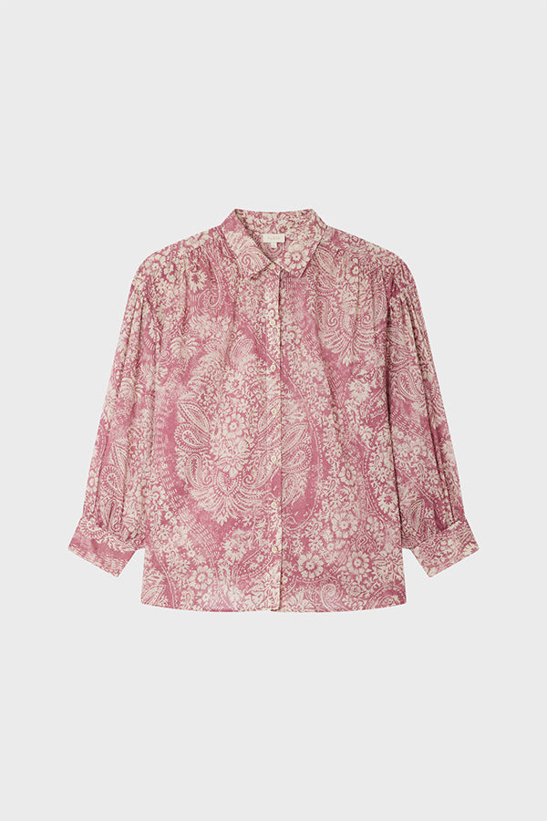 ARMINDA PINK PAISLEY COTTON VOILE SHIRT