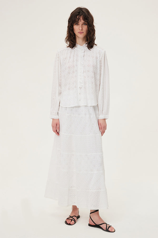 ANNAELLE WHITE BRODERIE ANGLAISE SHIRT