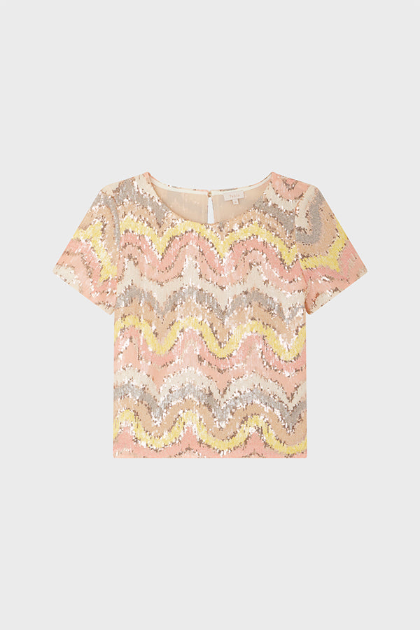 ATLANTA PASTEL SEQUINED TOP