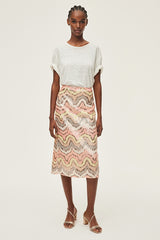 DORA PASTEL SEQUINED MIDI SKIRT