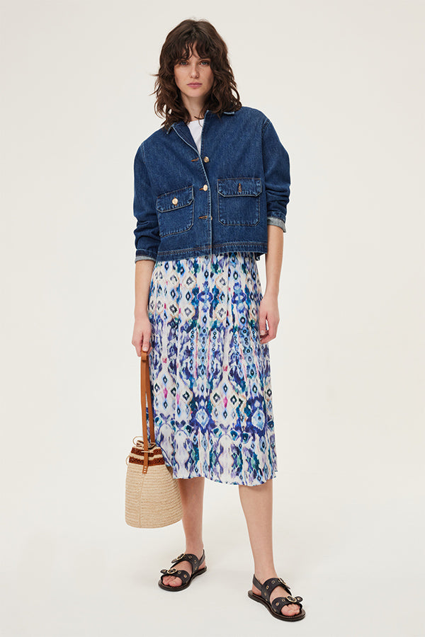 DORRY MEXICAN-INSPIRED PRINT MIDI SKIRT