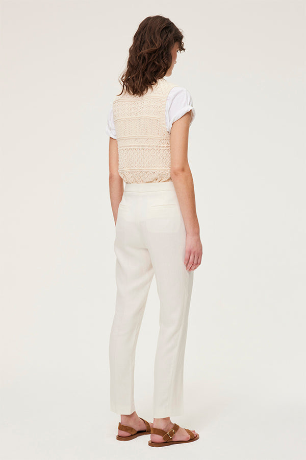 JULIEN ECRU LINEN MIX TROUSERS