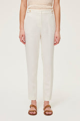 JULIEN ECRU LINEN MIX TROUSERS