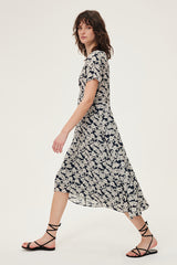 EDDY DAISY FLORAL PRINT MIDI DRESS