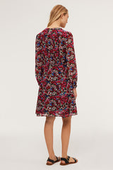 ELSA RED FLORAL PRINT SHORT FITTED DRESS