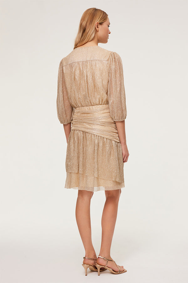 ELISABETH GOLD LUREX MINI DRESS