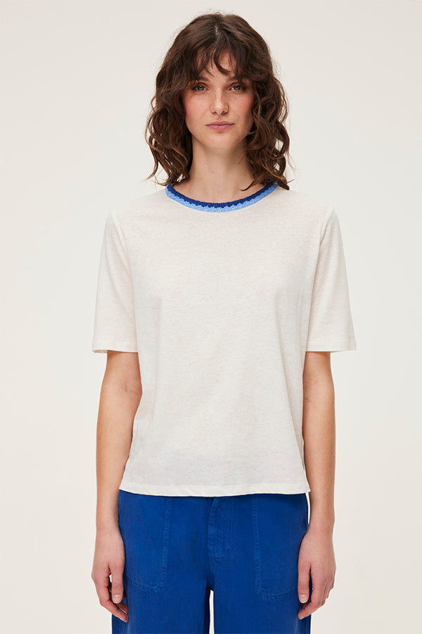 MARCELLA CROCHET COLLAR T-SHIRT