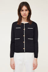 LYNSHA CONTRASTED TRIM CARDIGAN