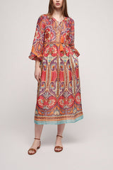 PERLE KAFTAN STYLE JACQUARD PATTERN DRESS