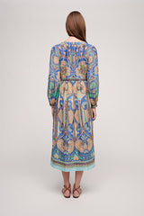 PERLE KAFTAN STYLE JACQUARD PATTERN DRESS