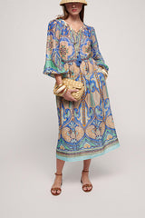 PERLE KAFTAN STYLE JACQUARD PATTERN DRESS