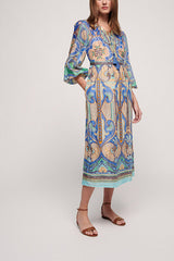 PERLE KAFTAN STYLE JACQUARD PATTERN DRESS