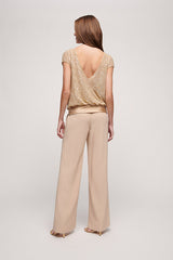 PLATANO ELEGANT SEQUINNED TOP JUMPSUIT