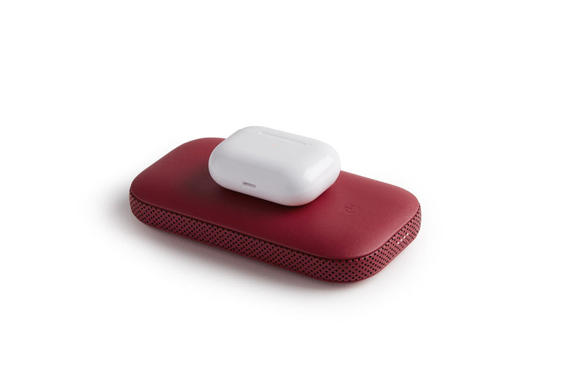 POWER SOUND RED WIRELESS POWER BANK WITH 360° BLUETOOTH® SPEAKER