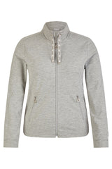 HEATHER GREY CASUAL ZIPPED JACKET