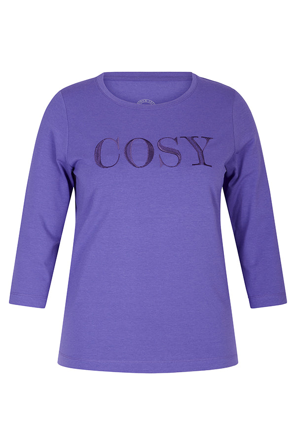 PURPLE COSY SLOGAN  T-SHIRT