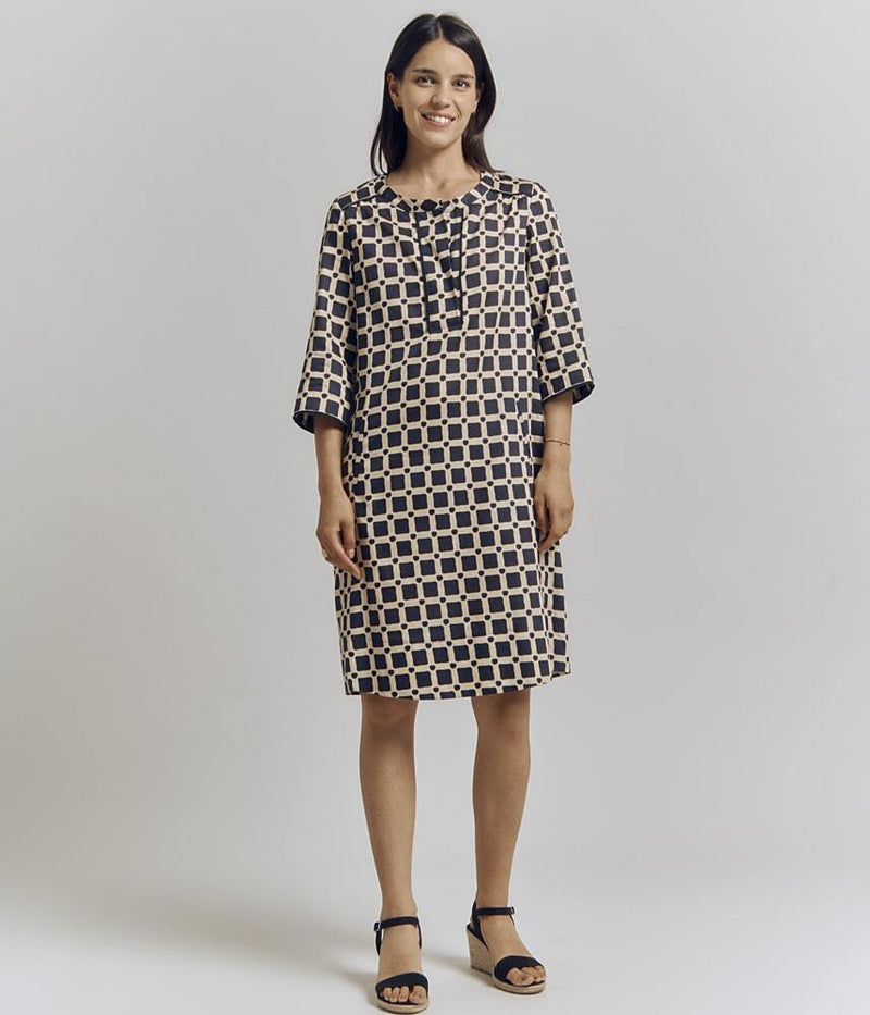 REBECCA PRINTED STRAIGHT LOOSE DRESS