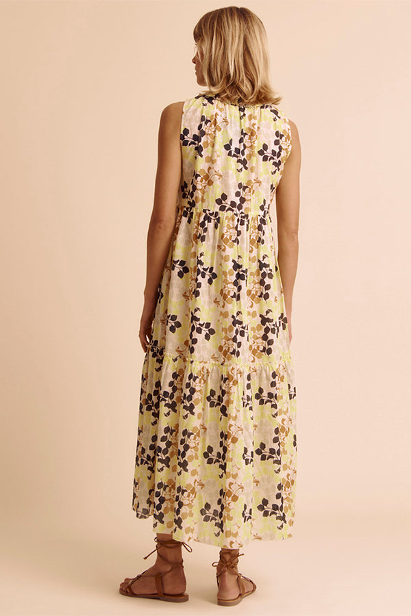 RICCI-FEUILLAGE FLORAL PRINT VOILE DRESS