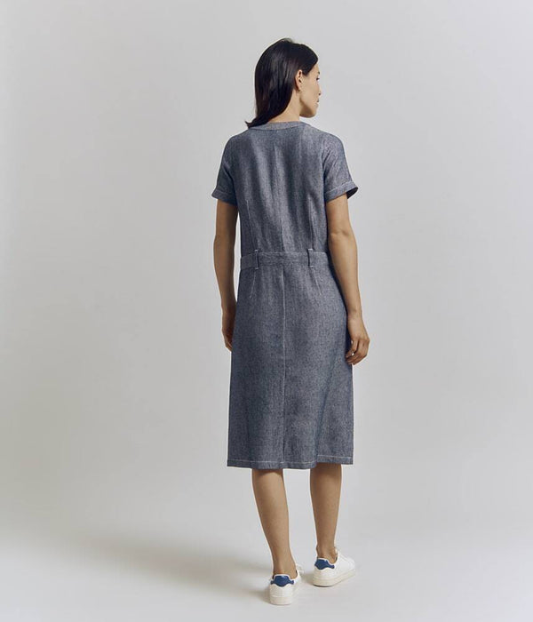 ROLINO STRAIGHT CHAMBRAY DRESS