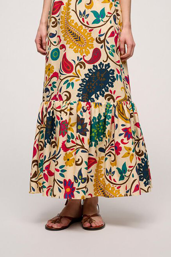 TASSELLO YELLOW PAISLEY SKIRT