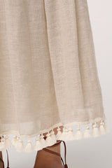 TERMALE TASSEL FRINGE LINEN SKIRT