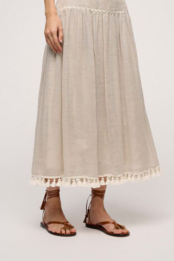 Linen tassel skirt best sale