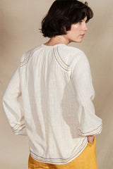 PACOME MUSTARD EMBROIDERED TUNIC